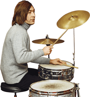 Photo of Charlie Watts playing the drums