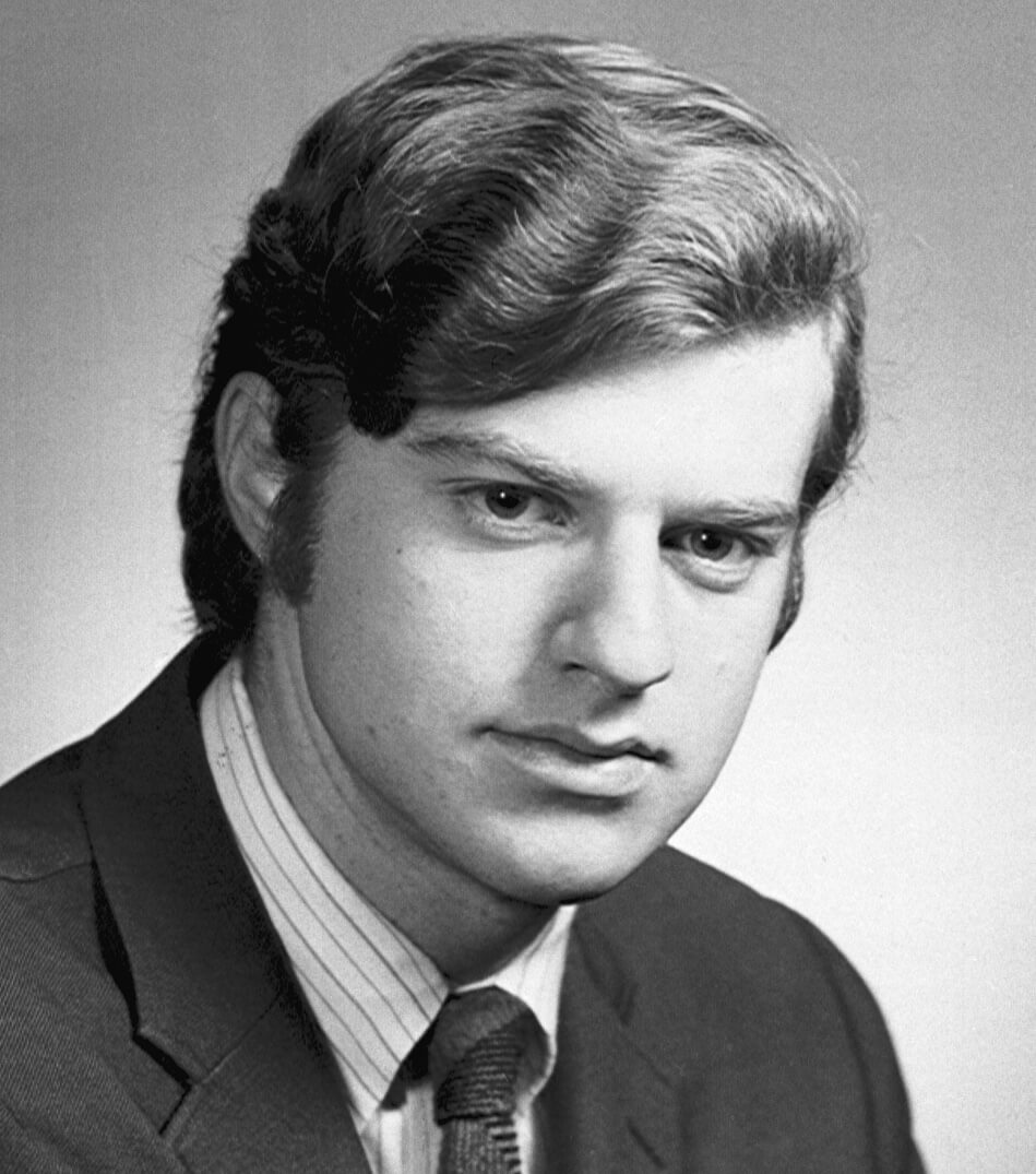 Black and white photo of Jerry Springer at age 27