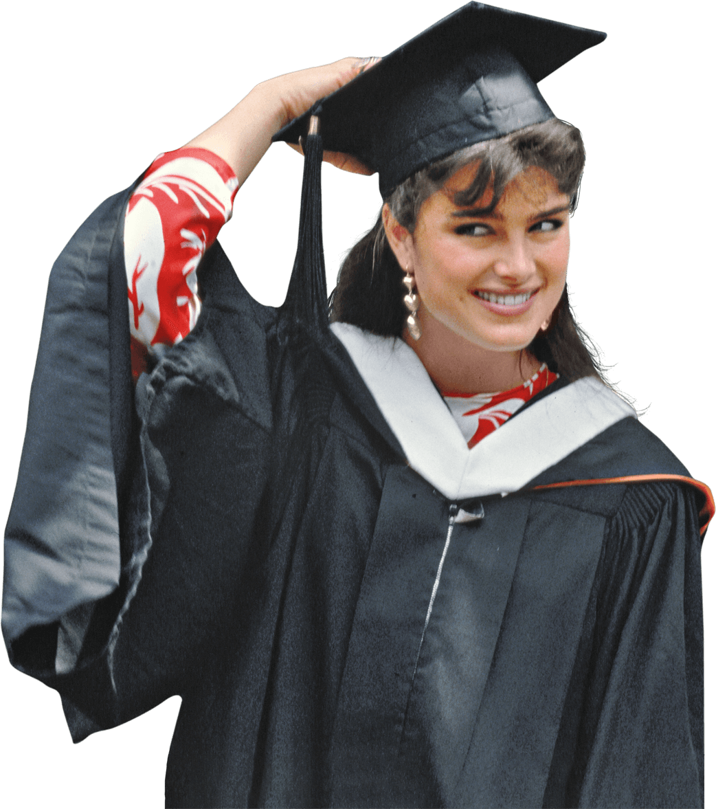 Photo of Brooke Shields from her 1987 graduation from Princeton University