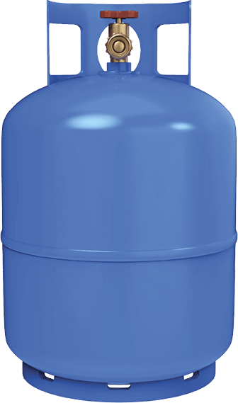 Photo of a blue propane gas tank