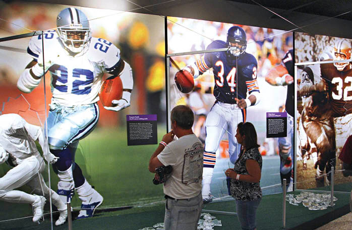 Photo of visitors at the Pro Football Hall of Fame in Canton, Ohio