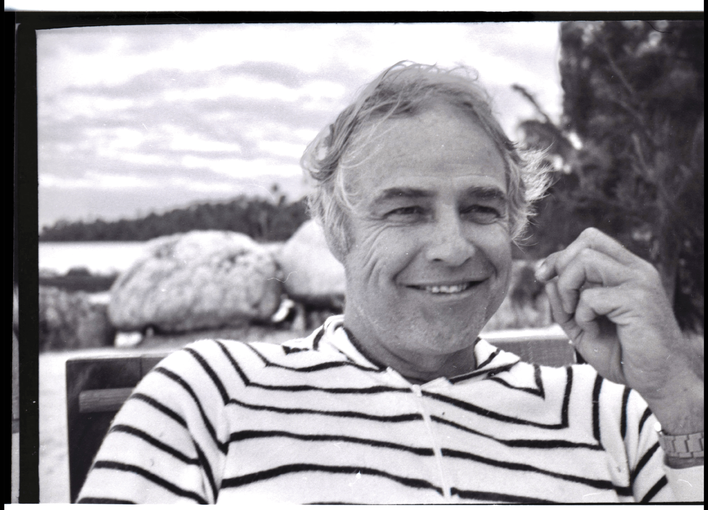 Black and white photo of Marlon Brando