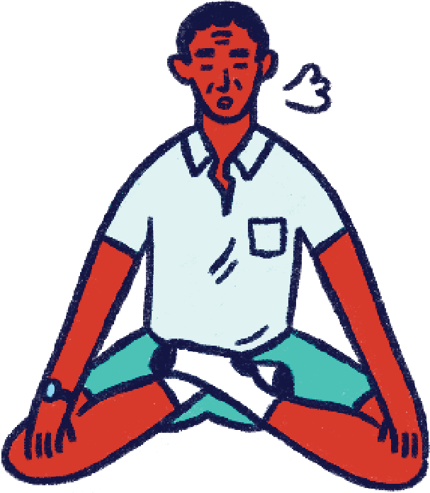 Illustration of a man in yoga pose