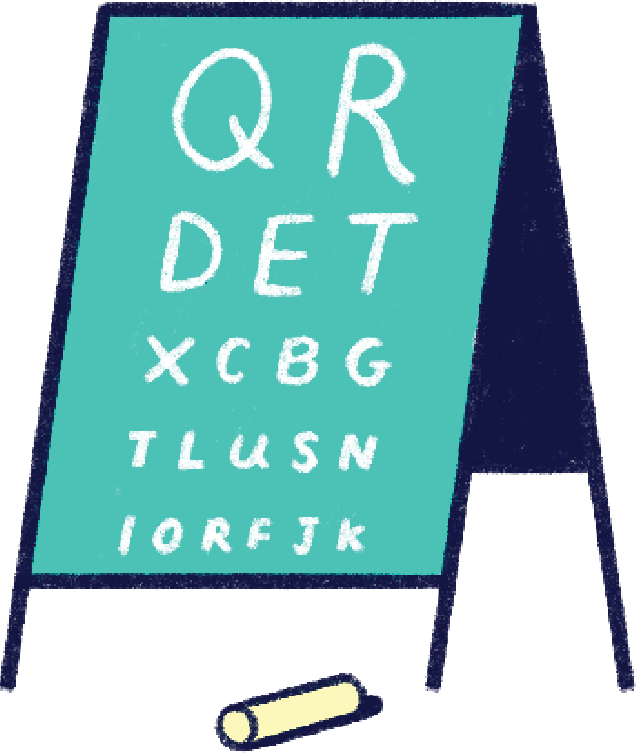 Illustration of an eye exam chart