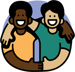 Icon of two roommates