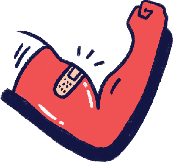 Illustration of a flexed arm with bandaid