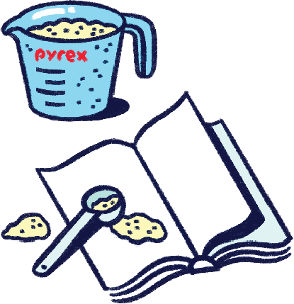 Illustration of a recipe book