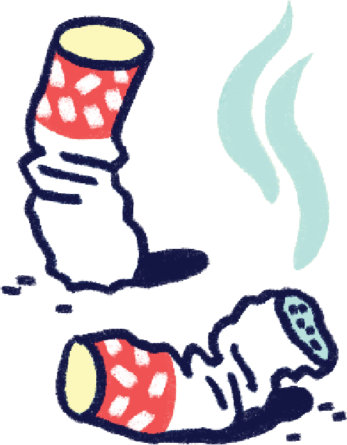 Illustration of cigarette butts