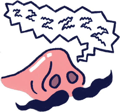 Illustration of a snoring nose