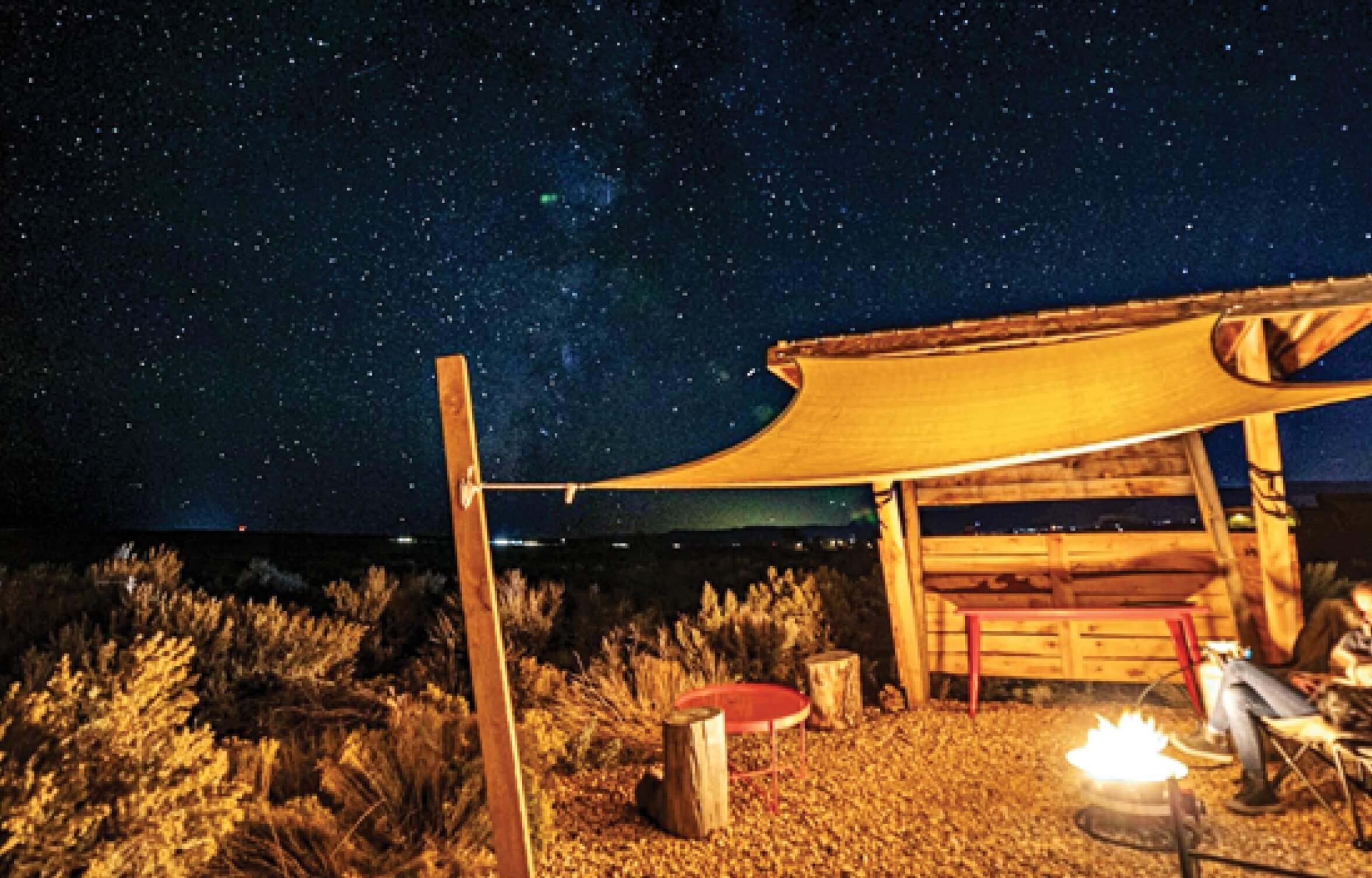 Night time photo of Dark Sky RV park