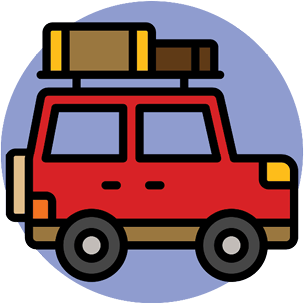 Icon of a car with luggage