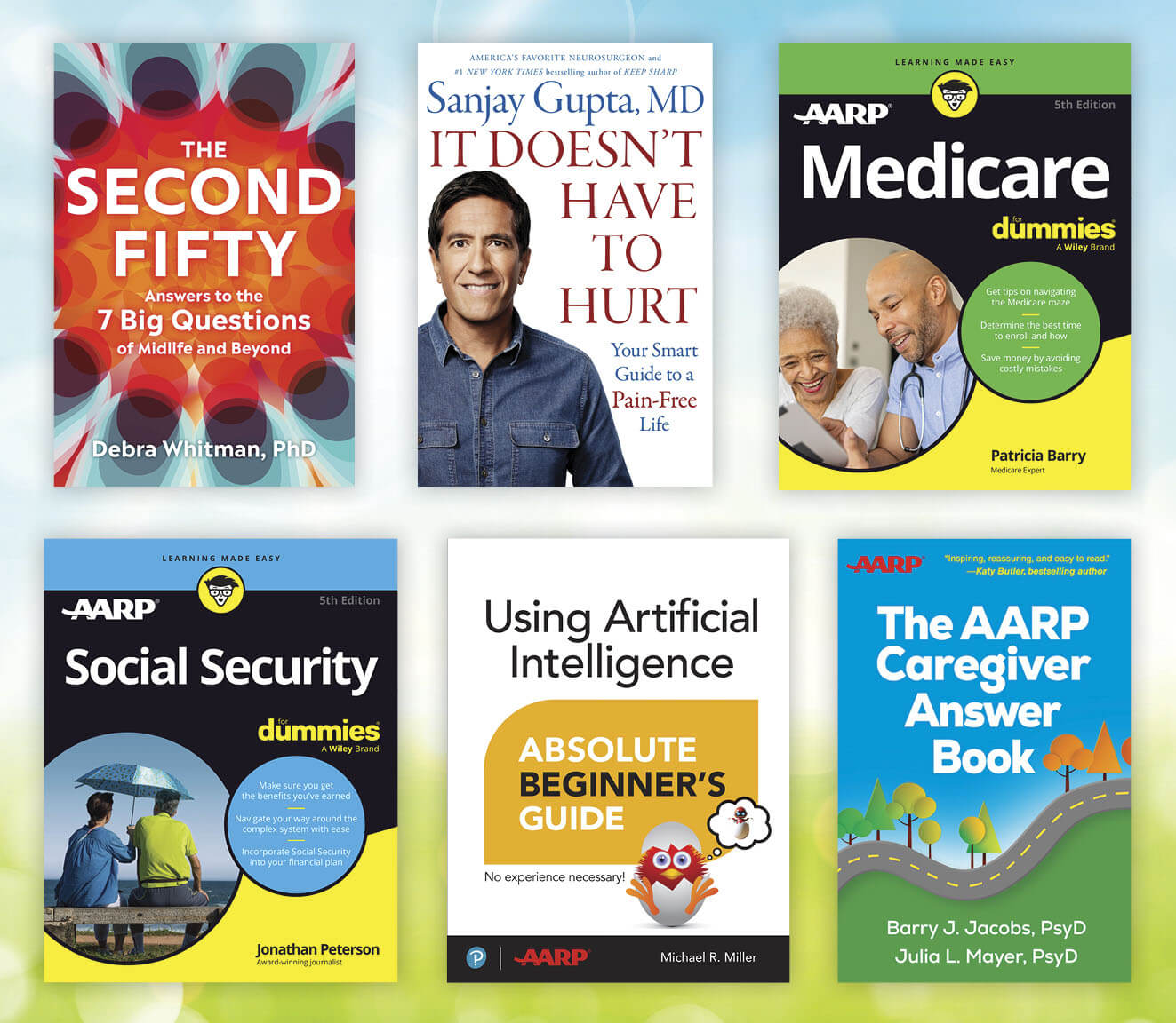 Collage of six AARP book covers