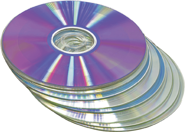 A stack of compact discs