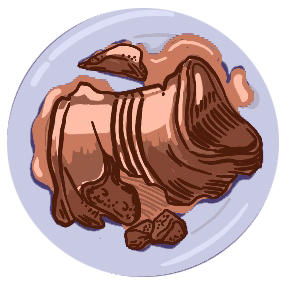 Illustration of wet food on the plate