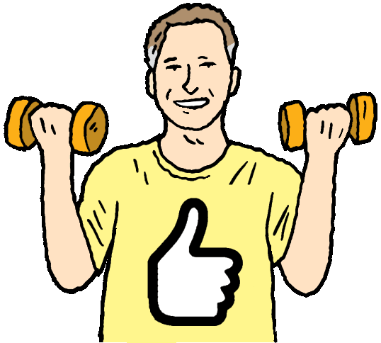 A man doing bicep curls