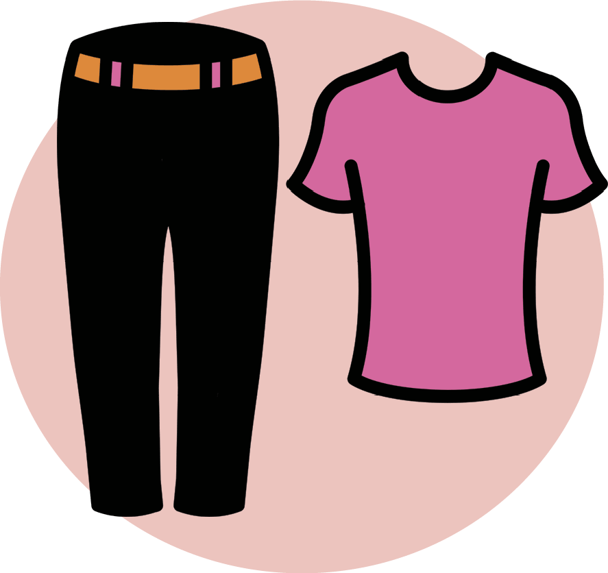 Illustration of a tshirt and pants