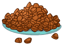 Illustration of kibble in a plate
