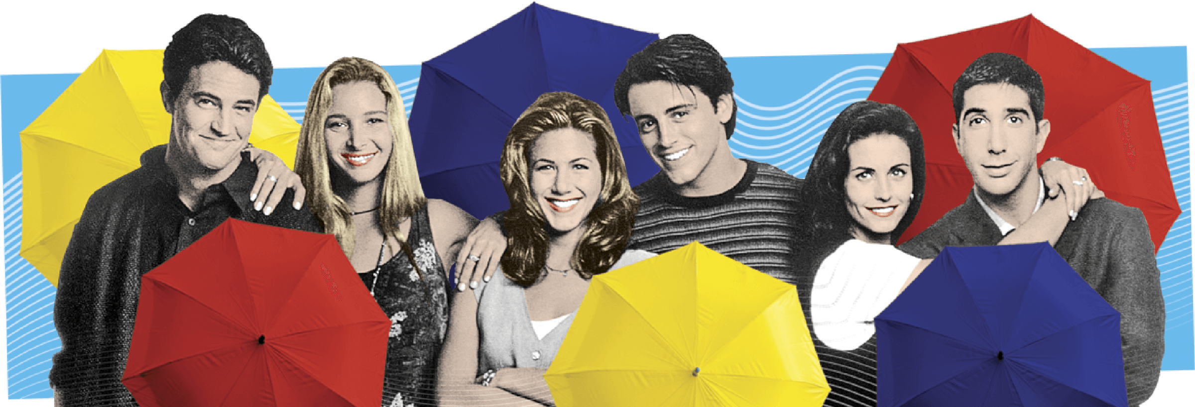 Photo illustration of the cast of Friends