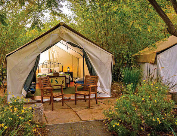 Photo of a safari tent at the San Diego Zoo Safari Park