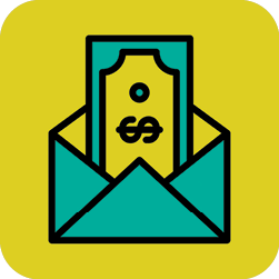 Icon of an envelop with cash