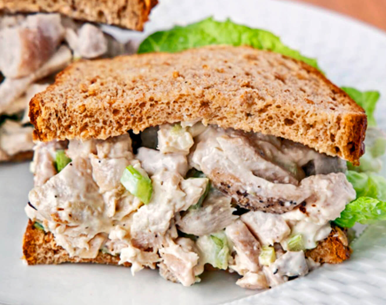 Photo of a Deli style chicken salad sandwich