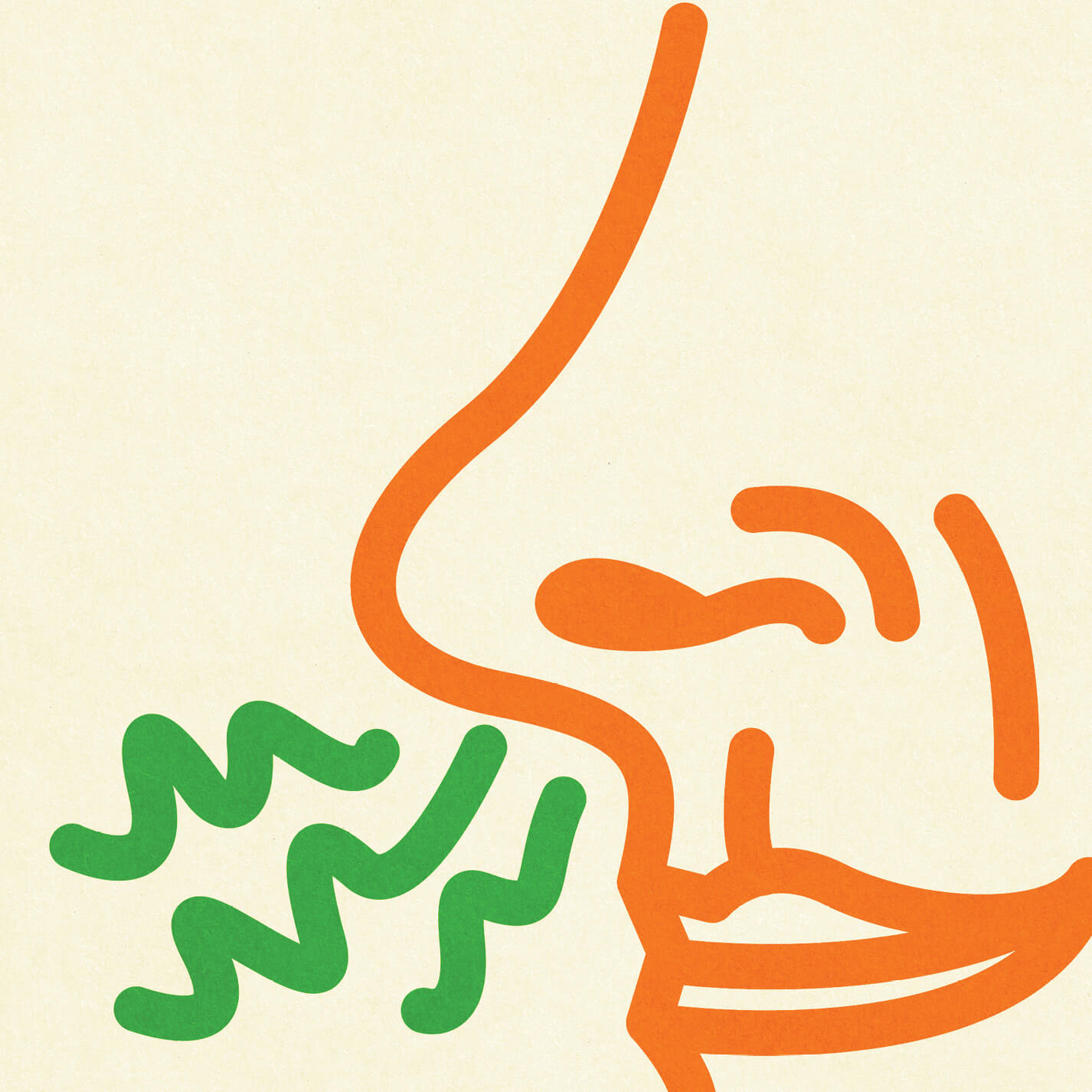Illustration of nose inhaling