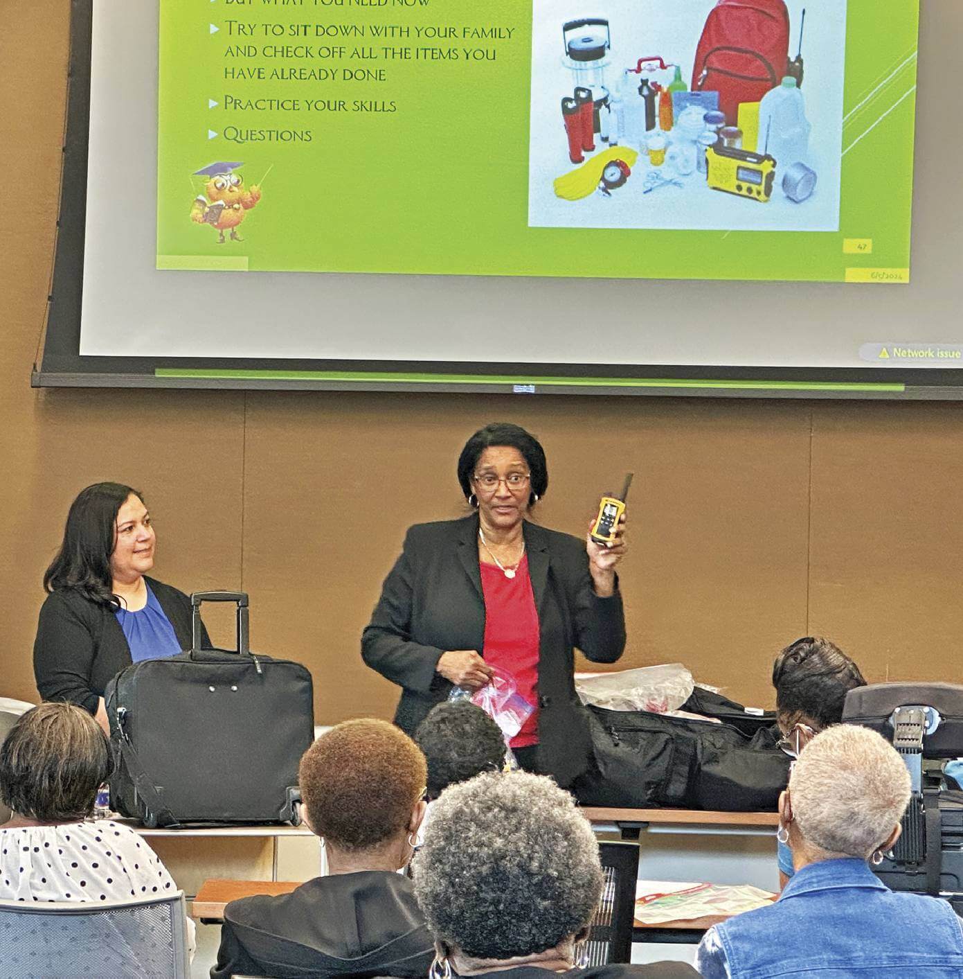 Photo of AARP disaster preparedness presentation