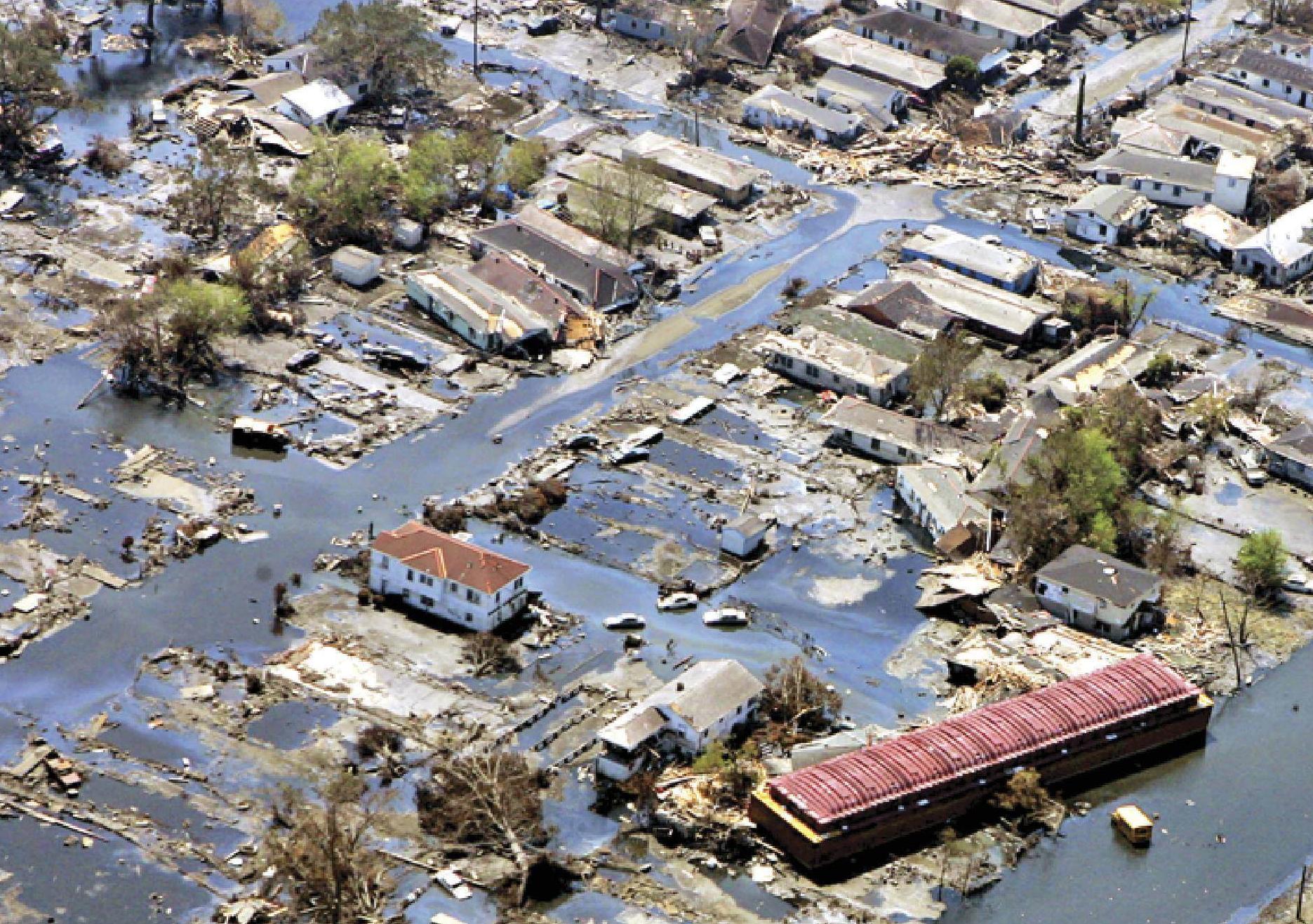 Aerial photo of flood damage in New Orleans
