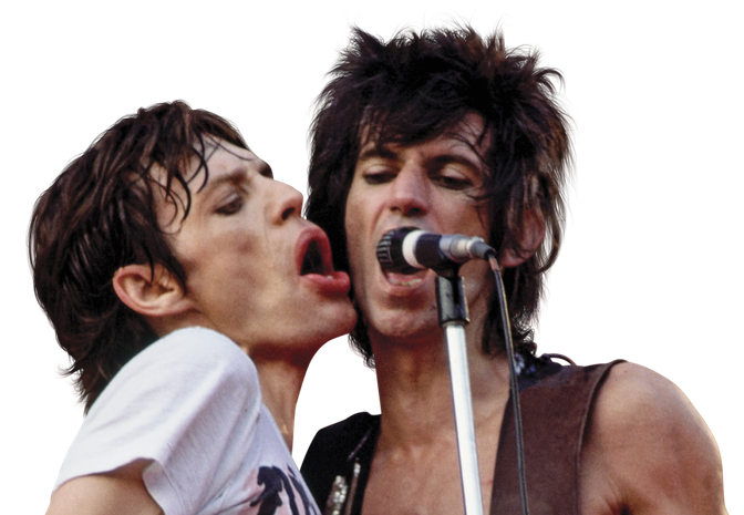 The lead singers of Rolling Stones singing