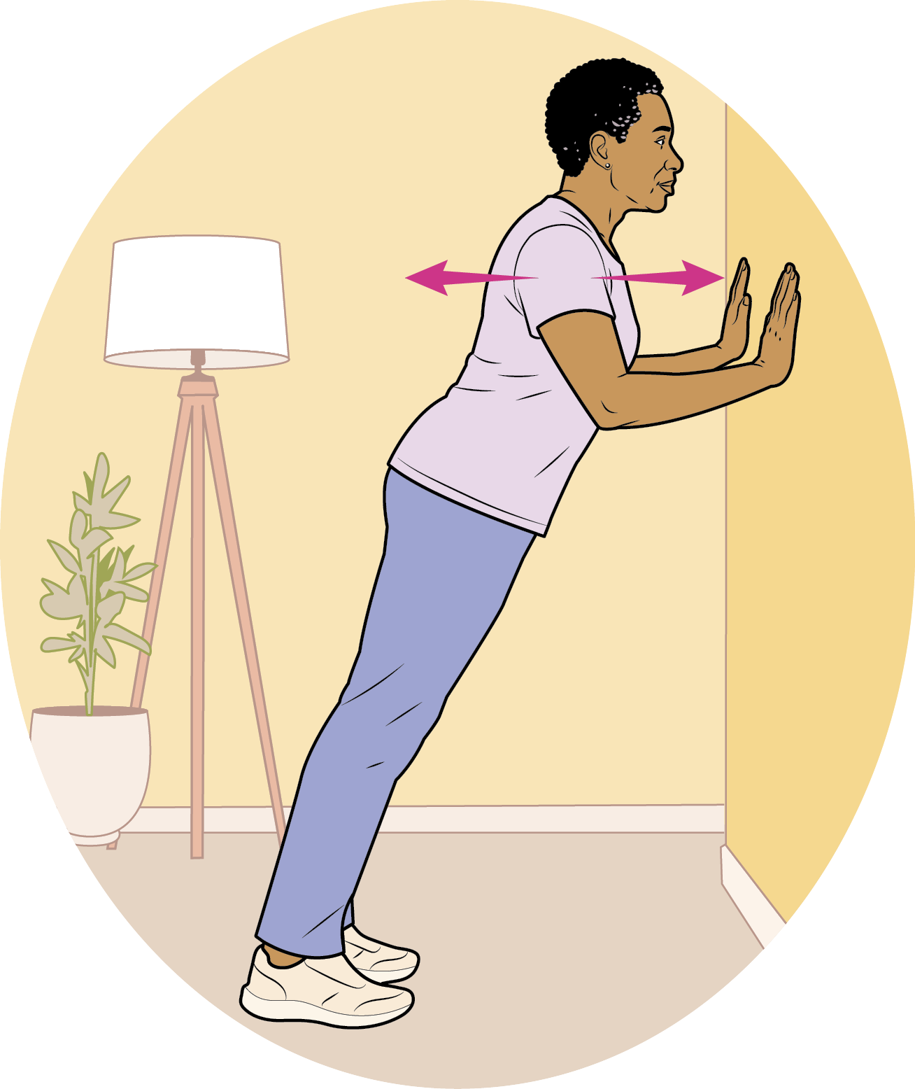 Illustration of a person doing a wall push up