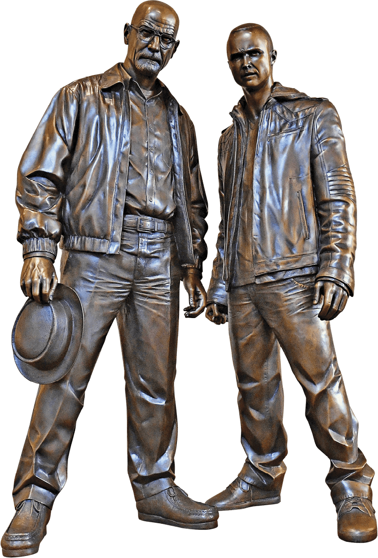 Statue of Walter White and Jesse Pinkman in Alburquerque 