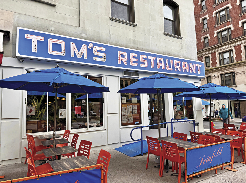 Photograph of the outside of Tom’s restaurant 
