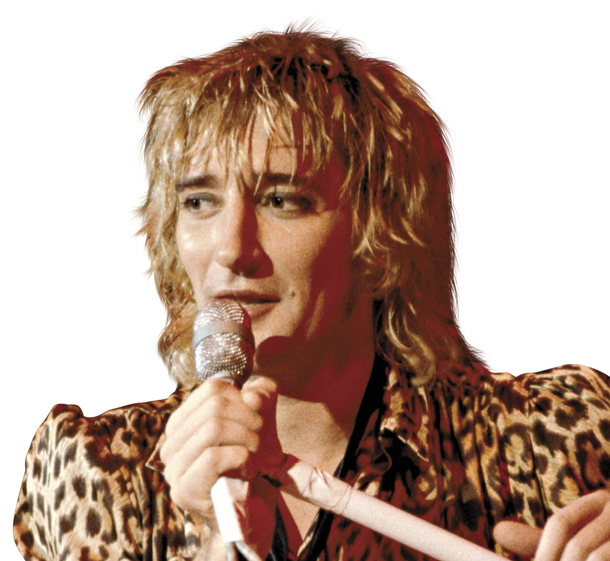Silhouette of Rod Stewart 