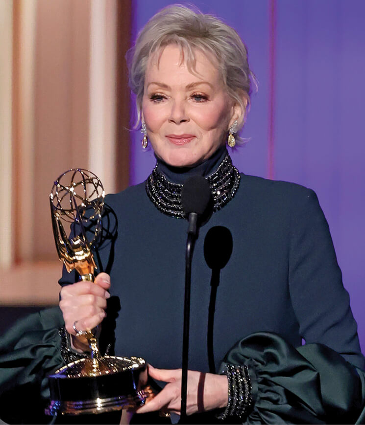 Actress Jean Smart receiving an Emmy Award 