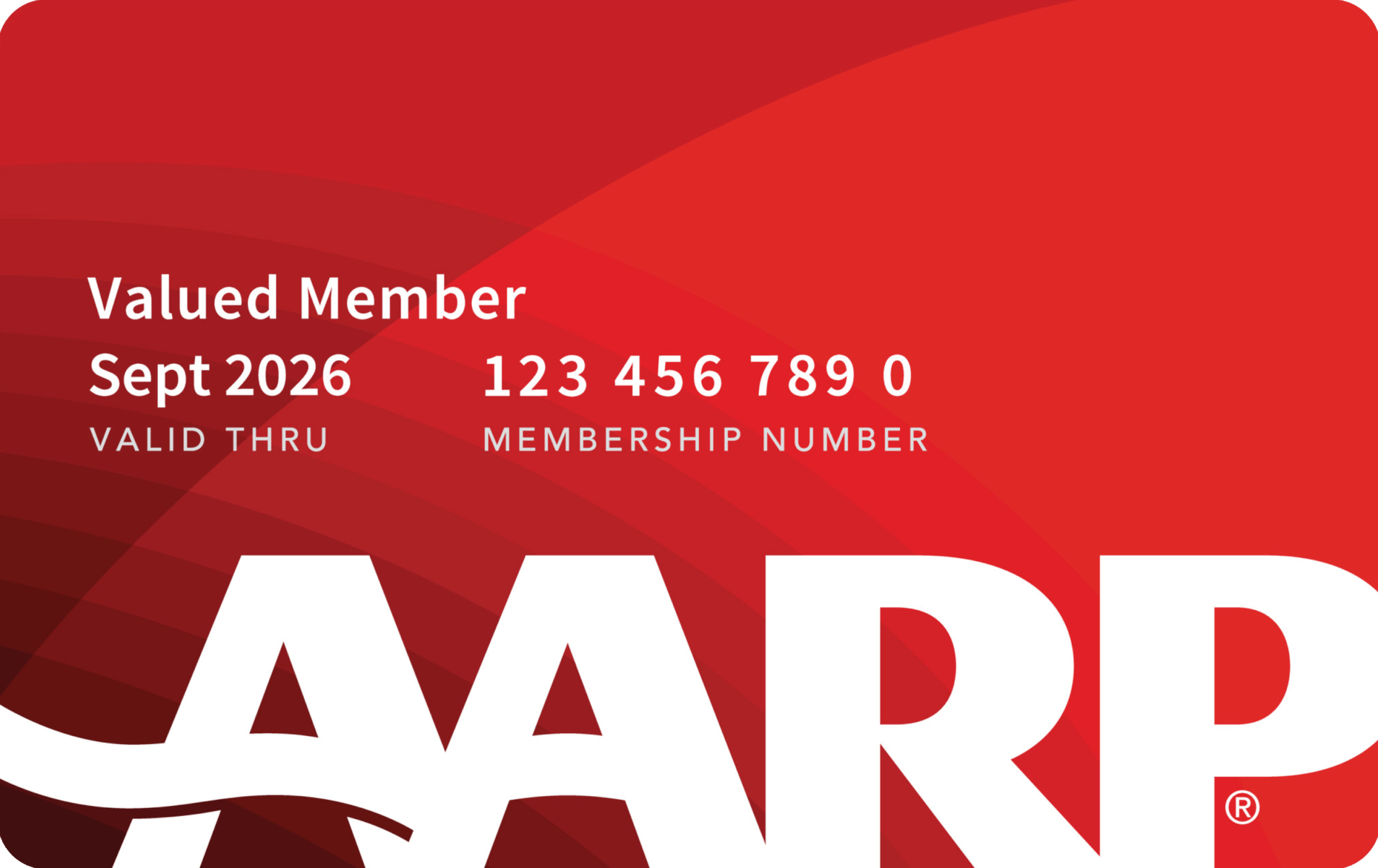 Photo of a red AARP membership card