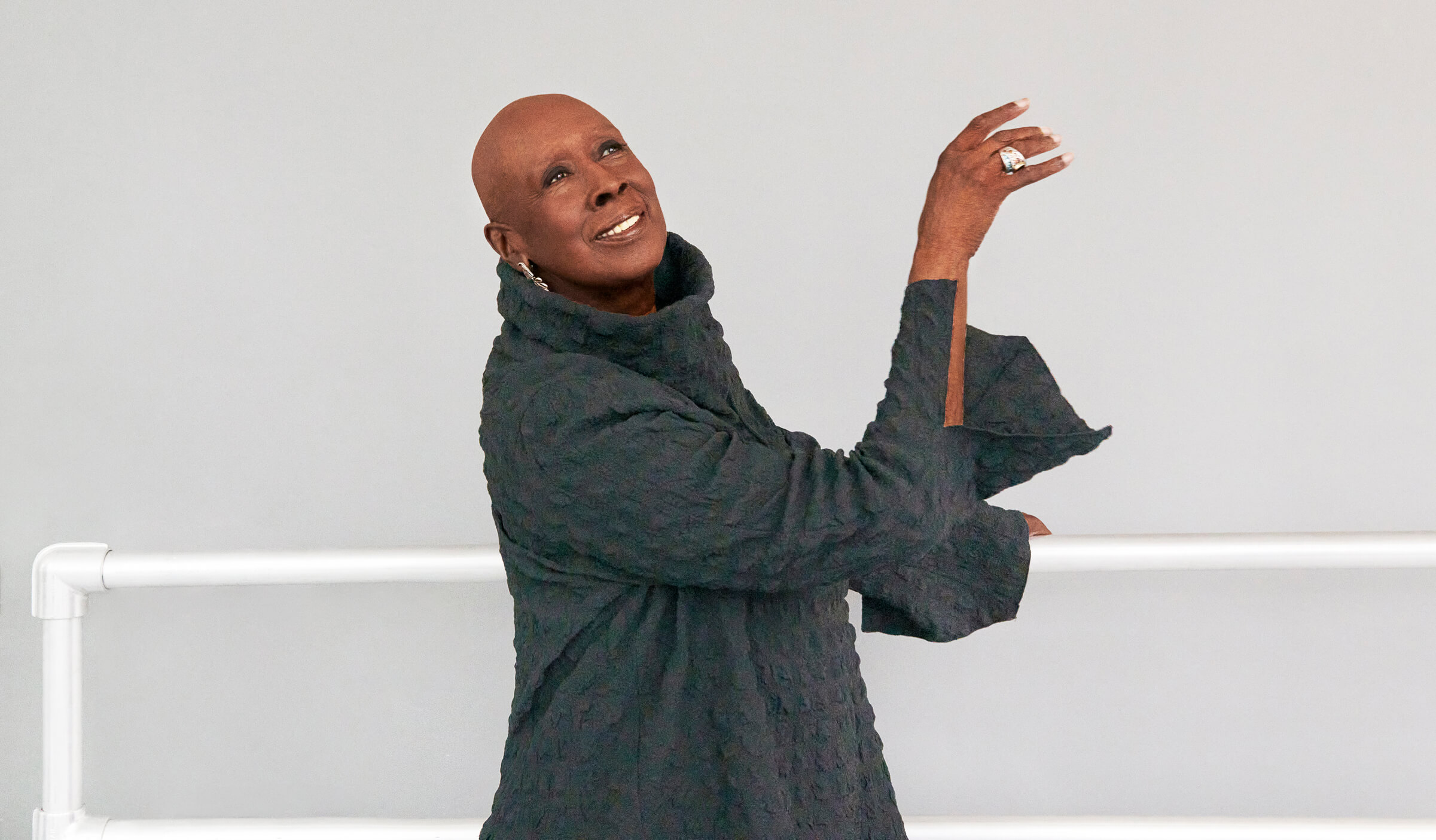 Photo of Judith Jamison on a light grey background