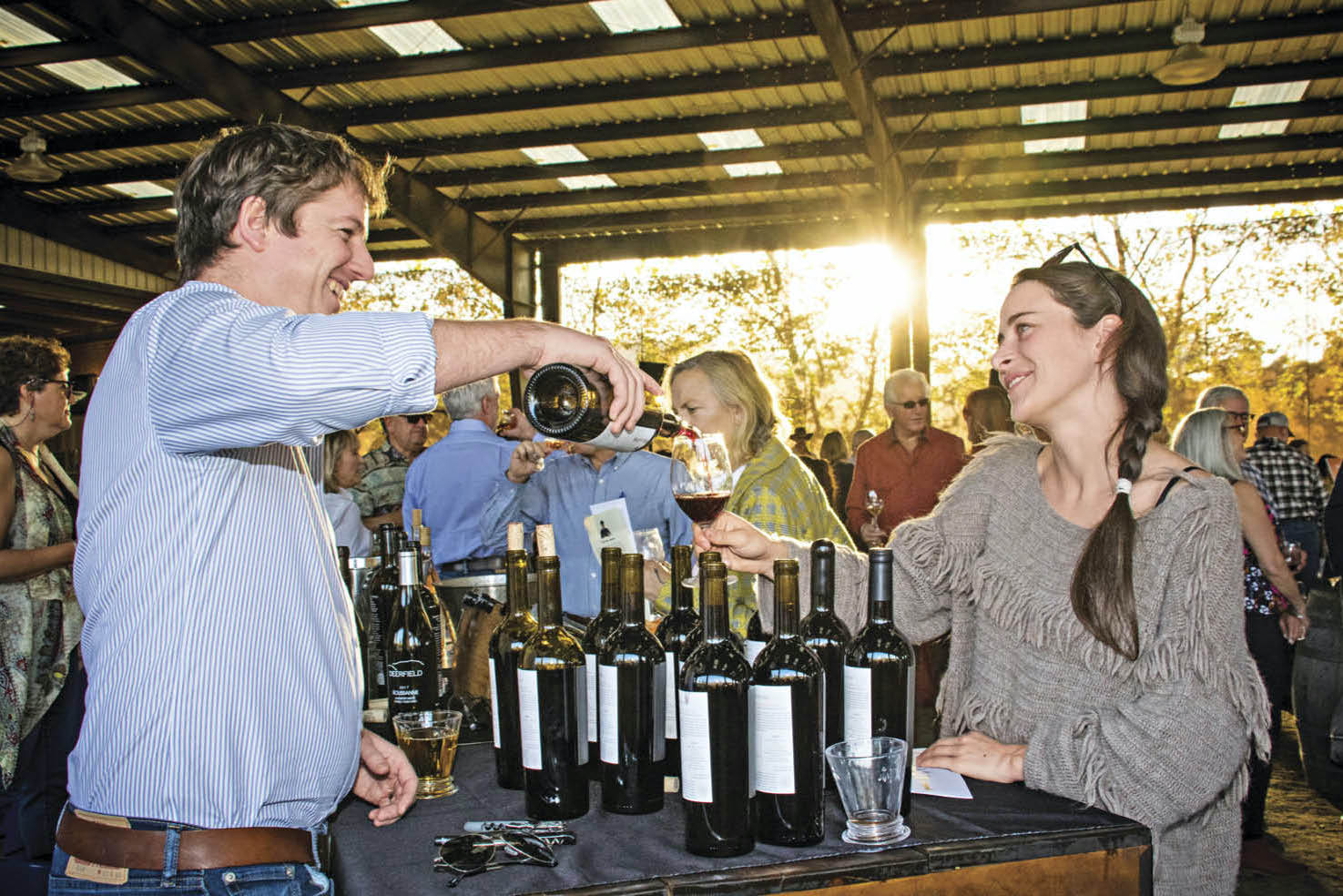 Photo of people at a wine tasting in Sonoma Valley, California