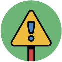 Icon illustration showing a yellow caution sign