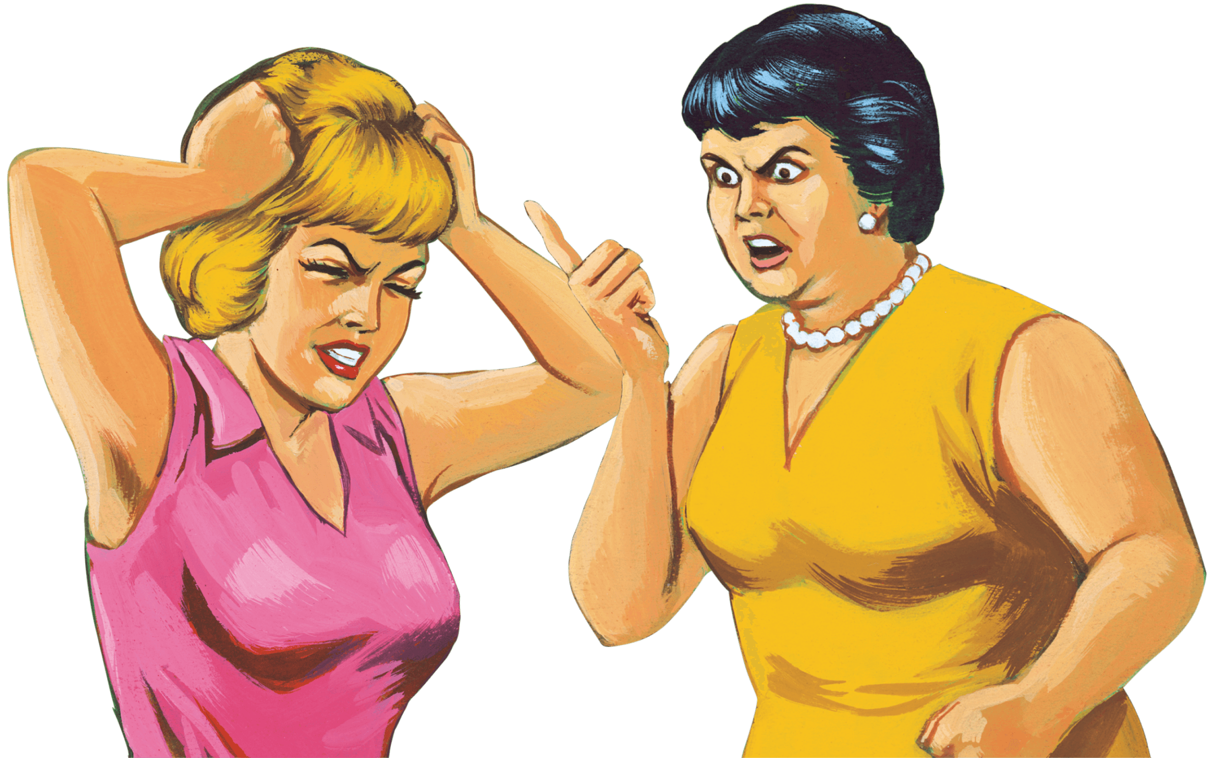 Illustration of two women having a heated argument