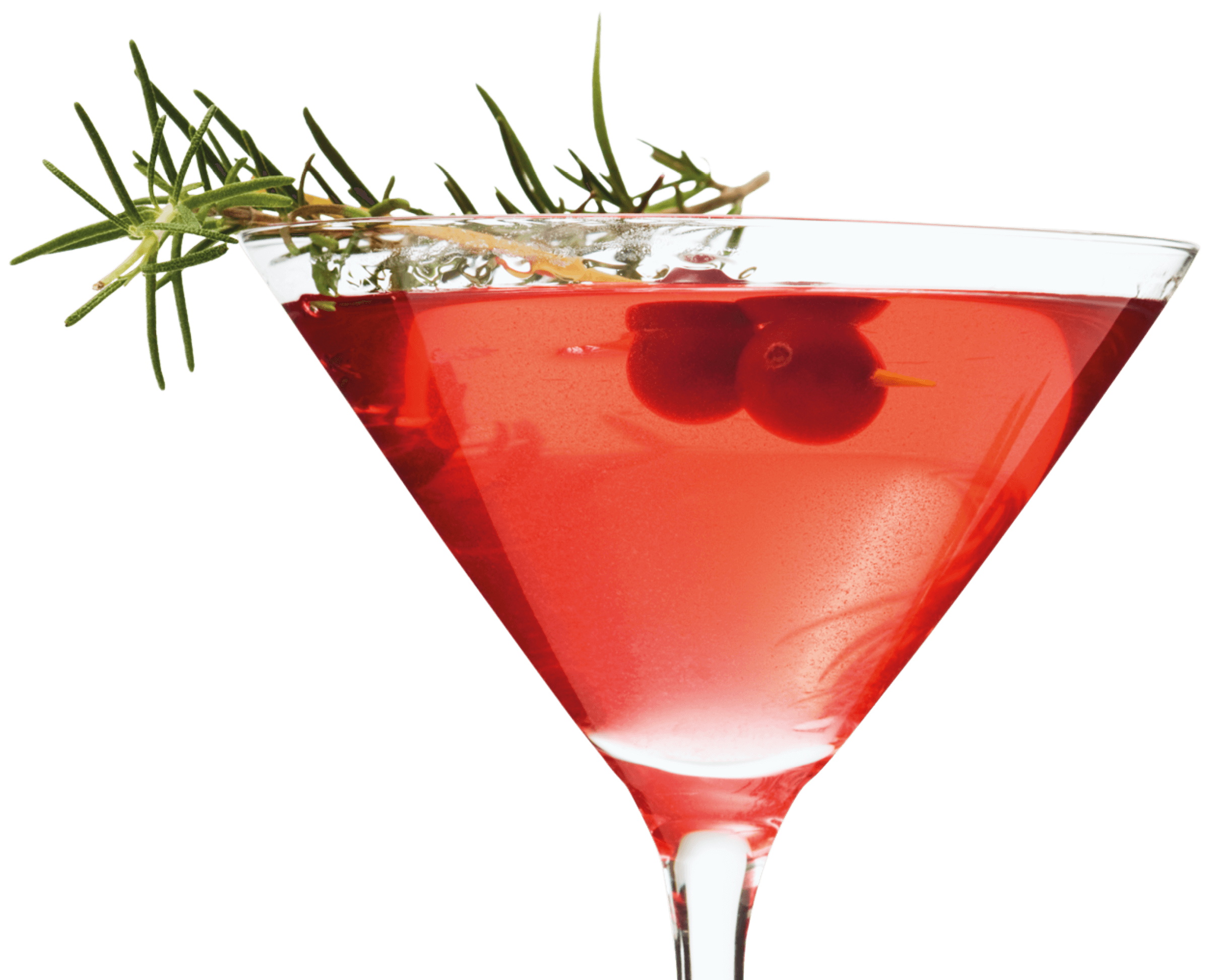 Photo of a red-colored cocktail in a martini glass