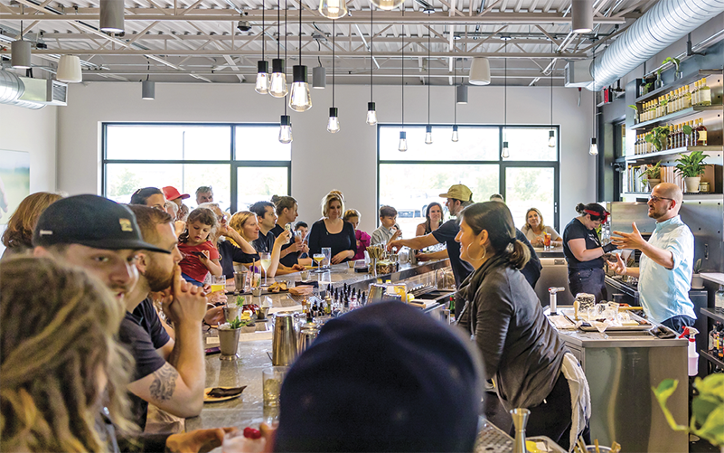 Weekend evening hang out at Barr Hill distillery 