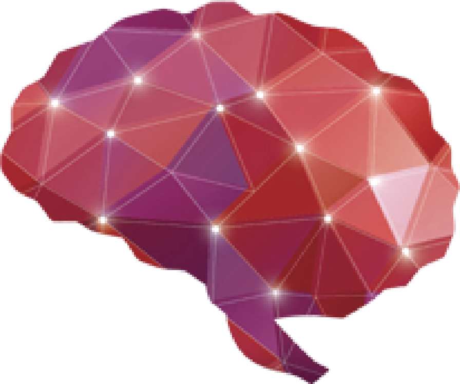 Photo illustration of a brain with several points lit up across it that are connected by thin white lines, depicting stimulation