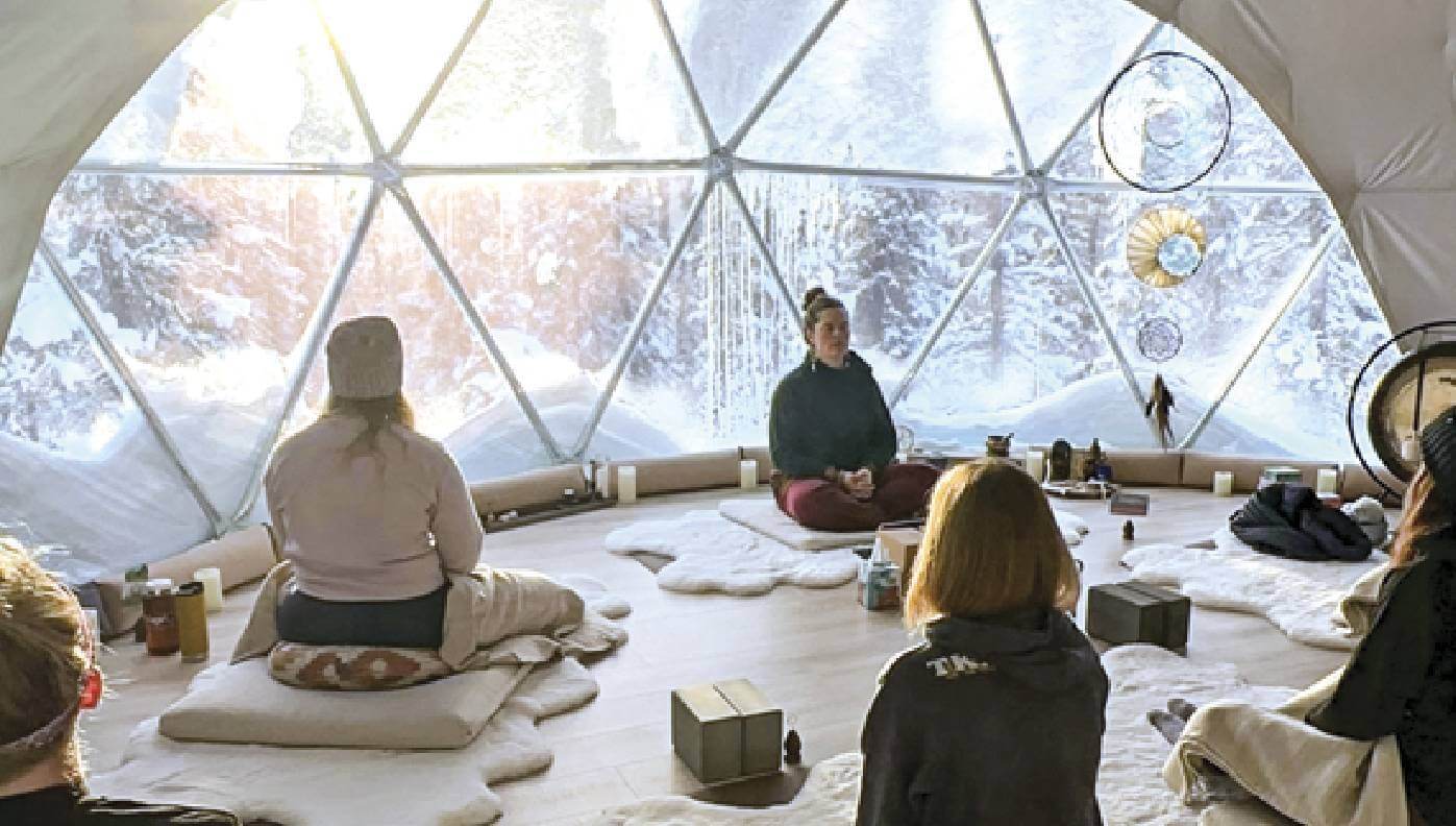 Image from people doing Artic Yoga 
