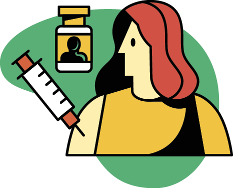 Illustration of a woman getting a vaccine