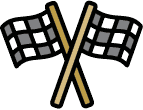 Illustration of two checkered flags