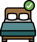 Illustration of a bed with pillows 