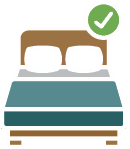 Illustration of a bed with pillows 