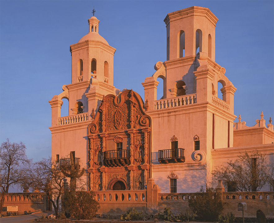 Photograph of Mission San Xavier del Bac in Tucson, Ariz​ona