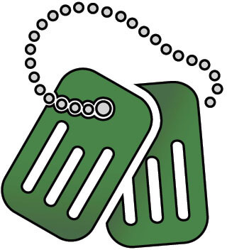 Illustration of military style dog tags 