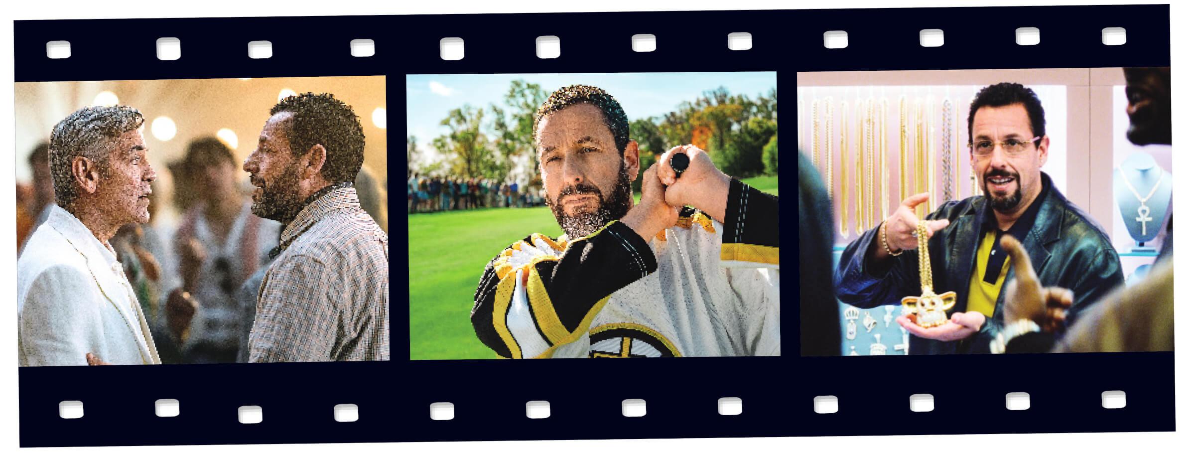 A collage of several Adam Sandler movies 